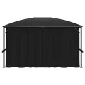 Tonnelle avec rideaux 400x300x265 cm Anthracite