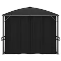 Tonnelle avec rideaux 400x300x265 cm Anthracite