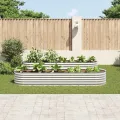 Lit surélevé de jardin 320x80x44 cm Acier galvanisé Argenté
