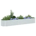 Lit surélevé de jardin 320x80x44 cm Acier galvanisé Argenté