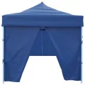 Tente de réception pliable avec 8 parois 3x9 m Bleu