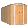 Abri de jardin Marron clair 192x440x223 cm Acier galvanisé