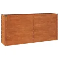 Lit surélevé de jardin rouillé 160x40x77 cm acier corten