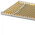 Auvent manuel rétractable avec poteaux 6x3 m Jaune et blanc