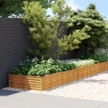 Lit surélevé de jardin 579 x 100 x 36 cm acier corten