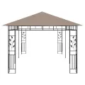 Belvédère avec moustiquaire 6x3x2,73 m Taupe 180 g/m²