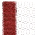 Grillage Acier avec revêtement en PVC 25x0,5 m Rouge