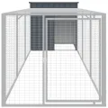 Poulailler avec cour anthracite 110x405x110 cm acier galvanisé