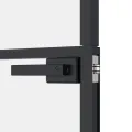 Porte d'intérieur Noir 83x201,5 cm Trempé verre aluminium fin