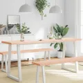 Dessus de table bois massif non traité bordure assortie