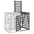 Extension d'abri de poubelle sur roulettes gris bois massif pin
