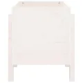 Jardinière blanc 62x50x57 cm bois massif de pin