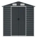 Abri de jardin anthracite 191x130x198 cm acier galvanisé