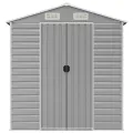 Abri de jardin gris clair 191x555x198 cm acier galvanisé