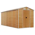 Abri de jardin marron clair 191x470x198 cm acier galvanisé