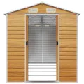 Abri de jardin marron clair 191x470x198 cm acier galvanisé