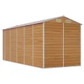 Abri de jardin marron clair 191x470x198 cm acier galvanisé