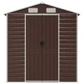 Abri de jardin marron 191x810x198 cm acier galvanisé