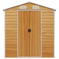 Abri de jardin marron clair 191x980x198 cm acier galvanisé