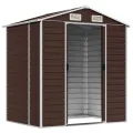 Abri de jardin marron 191x130x198 cm acier galvanisé