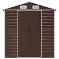 Abri de jardin marron 191x130x198 cm acier galvanisé