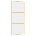 Porte coulissante doré 90x205 cm verre ESG clair et aluminium