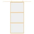 Porte coulissante doré 90x205 cm verre ESG clair et aluminium