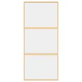 Porte coulissante doré 90x205 cm verre ESG clair et aluminium