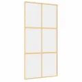 Porte coulissante doré 102,5x205cm verre ESG clair et aluminium