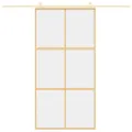 Porte coulissante doré 102,5x205cm verre ESG clair et aluminium