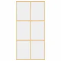 Porte coulissante doré 102,5x205cm verre ESG clair et aluminium