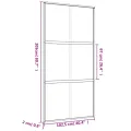 Porte coulissante doré 102,5x205cm verre ESG clair et aluminium