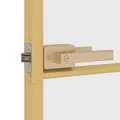 Porte intérieure mince doré 76x201,5 cm verre trempé aluminium