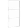 Porte coulissante blanc 102,5x205 cm verre trempé aluminium