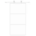 Porte coulissante blanc 102,5x205 cm verre trempé aluminium