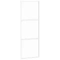 Porte coulissante blanc 76x205 cm verre trempé aluminium