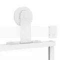 Porte coulissante blanc 76x205 cm verre trempé aluminium