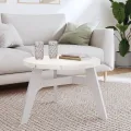 Dessus de table rond blanc Ø60x3 cm bois de pin massif