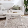 Dessus de table rond blanc Ø80x3 cm bois de pin massif
