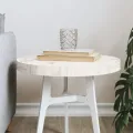 Dessus de table rond blanc Ø40x3 cm bois de pin massif