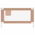 Barrière de sécurité de lit d'enfant Taupe 140x25 cm Tissu