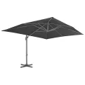 Parasol de jardin en porte-à-faux avec mât en aluminium noir