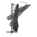 Parasol de jardin en porte-à-faux avec mât en aluminium noir