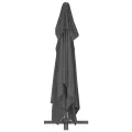 Parasol de jardin en porte-à-faux avec mât en aluminium noir