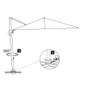 Parasol de jardin en porte-à-faux avec mât en aluminium noir