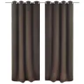 Rideau occultant 2 pcs et œillets métalliques 135x175 cm Marron