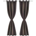 Rideau occultant 2 pcs et œillets métalliques 135x175 cm Marron