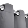 Rideau occultant 2 pcs avec œillets métalliques 135x175 cm Gris