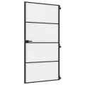 Porte intérieure mince noir verre trempé aluminium