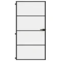 Porte intérieure mince noir verre trempé aluminium